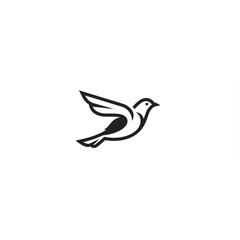 Obraz premium vector illustration of a dove on a white background
