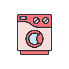 Charming Cartoon Washing Machine With Clean Laundry Design Element