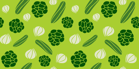 Vegetable seamless pattern for fabric, wrapping paper, wallpaper, textile print. Healthy eating, diet. Fresh ripe vegetable, farm harvest. Vegetarian eco food product
