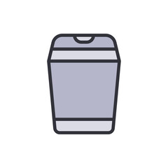 Stylized Illustration Of A Purple Reusable Coffee Cup With Lid