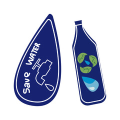 Vector illustration, concept of ecology, green energy and saving earth environment problem. Eco flat stickers for patches, poster, banner. Caring for nature