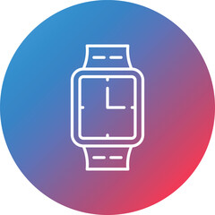 Smartwatch Line Gradient Circle Background Icon