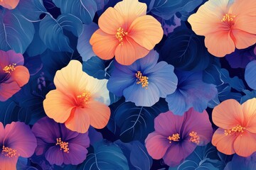 detailed visual  of Beautiful decorative colorful floral background