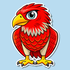 cartoon parrot on white
