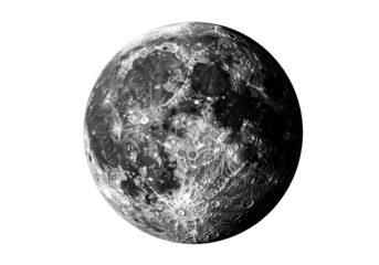 Isolated Detailed Texture of the Moon Surface in Black and White