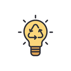 Recycling Concept With Light Bulb Representing Innovation And Eco-Friendly Idea