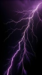 Powerful Purple Lightning Storm Electrifies the Night Sky with Intense Jagged Bolts, Creating a Stunning Natural Phenomenon Over Dark Storm Clouds