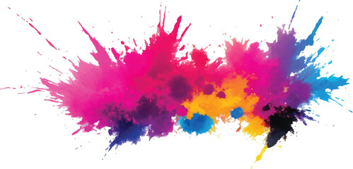 
Radiant Watercolor Brush Strokes and Explosive Colorful Splashes on a White Canvas, Blending Abstract Art with a Playful, Modern Touch to Create an Exciting and Dynamic Visual Experience.
