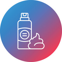 Barber Foam Line Gradient Circle Background Icon
