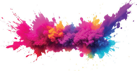 A Modern and Colorful Aquarelle Art Piece Featuring Explosive Watercolor Streaks, Splashes, and Brush Marks on a White Canvas, Creating a Dynamic and Playful Splash Effect.
