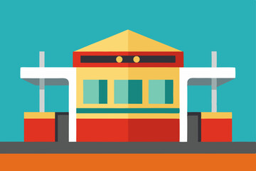 Obraz premium Modern Flat Design Building Illustration Architectural Style and Structure