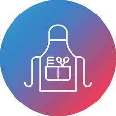 Apron Line Gradient Circle Background Icon
