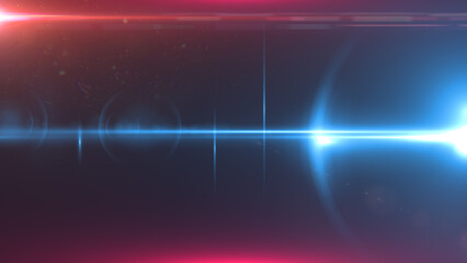 Naklejka premium Red and blue light rays background 