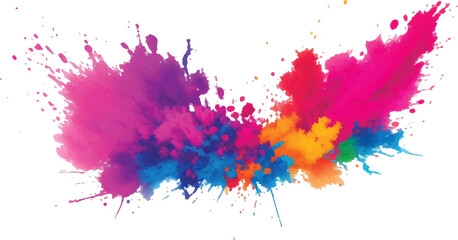 A Vibrant and Bold Watercolor Explosion Featuring Colorful Stains, Splashes, and Brush Strokes on a Clean, White Background, Showcasing a Modern and Abstract Artistic Style.

