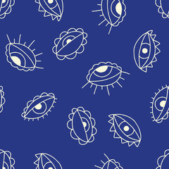 Outline Eye Vector Seamless Pattern Background for Surface Print Fabric Fashion Wrapping