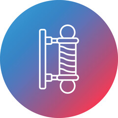 Barber Pole Line Gradient Circle Background Icon