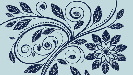Abstract unique and wallpaper texture floral seamless pattern   in navy blue background vector illustration
