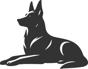 German shepherd breed dog vector black silhouette animal drawing