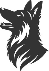 German shepherd breed dog vector black silhouette animal drawing