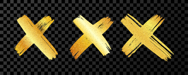 Obraz premium Gold brush cross symbol