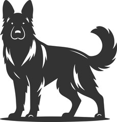 German shepherd breed dog vector black silhouette animal drawing