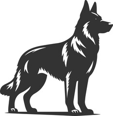 German shepherd breed dog vector black silhouette animal drawing