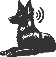 Fototapeta premium German shepherd breed dog vector black silhouette animal drawing