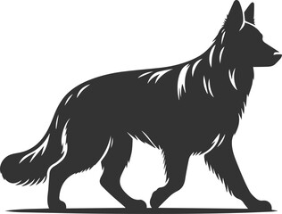 German shepherd breed dog vector black silhouette animal drawing