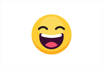 Hilarious Face Emoji Crying with Laughter Isolated on White background