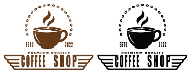 Premium Quality Coffee Shop Signage With Established Date For Modern Business Branding. Premium coffee shop signage with establishment date. Clean estd 2022 design for business signage