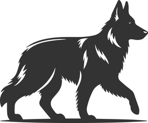 German shepherd breed dog vector black silhouette animal drawing