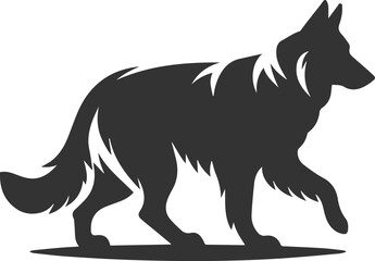 German shepherd breed dog vector black silhouette animal drawing