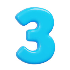 Aqua number three levitating