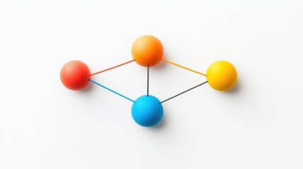 Obraz premium Minimalistic Design with Colorful Shapes and Lines on White Background