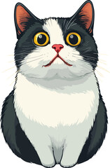 Cartoon Cat with Shocked Expression