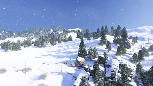 snow mountains winter nature landscape