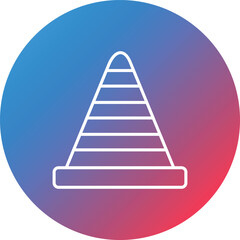 Cone Line Gradient Circle Background Icon