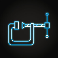 Vice clamp neon line icon