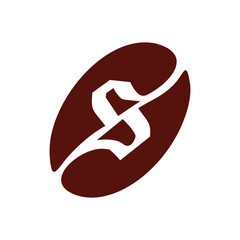 Coffee Bean Logo Branding with the letter s
