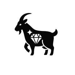 Fototapeta premium Goat with diamond icon icon design