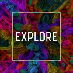 Explore Colorful Dark Background Painting Style Elements Square Text 