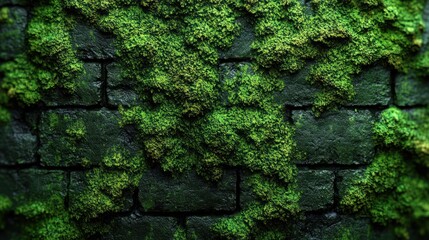 Moss-covered stone wall