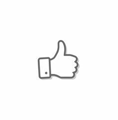 Obraz premium Outlined thumbs up gesture on a soft background, approval and positivity concept