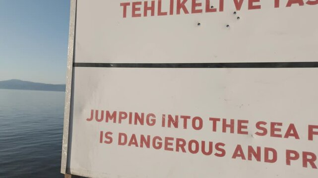 Close Up of Beach Warning Sign

