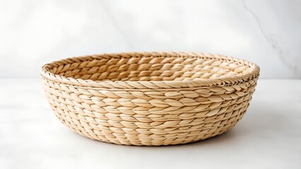 Obraz premium Woven Basket Isolated on White Background – Natural Fiber 8K PNG Image