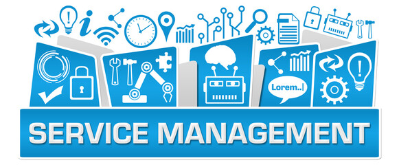 Service Management AI Symbols On Top Blue 
