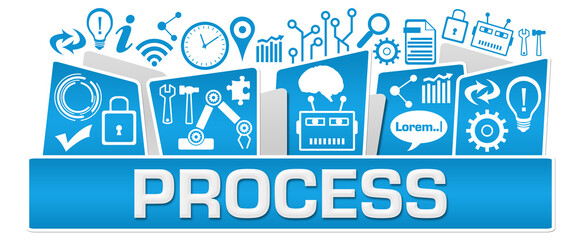 Process AI Symbols On Top Blue 
