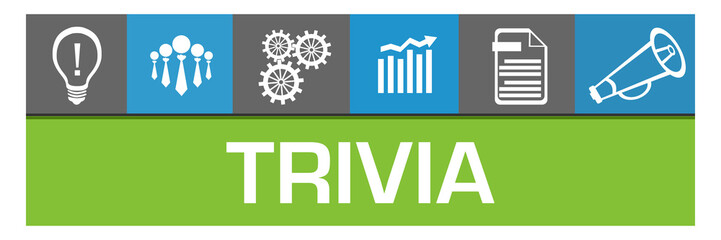 Trivia Blue Green Box Business Symbols On Top Squares 