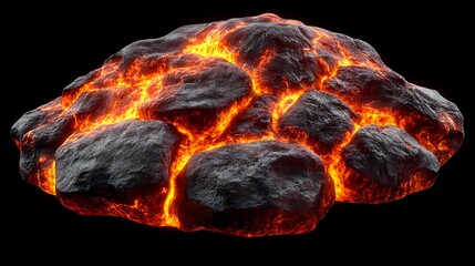 Volcanic Rock Formation with Lava Flow