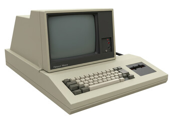 Isolated Vintage Personal Computer on White Background